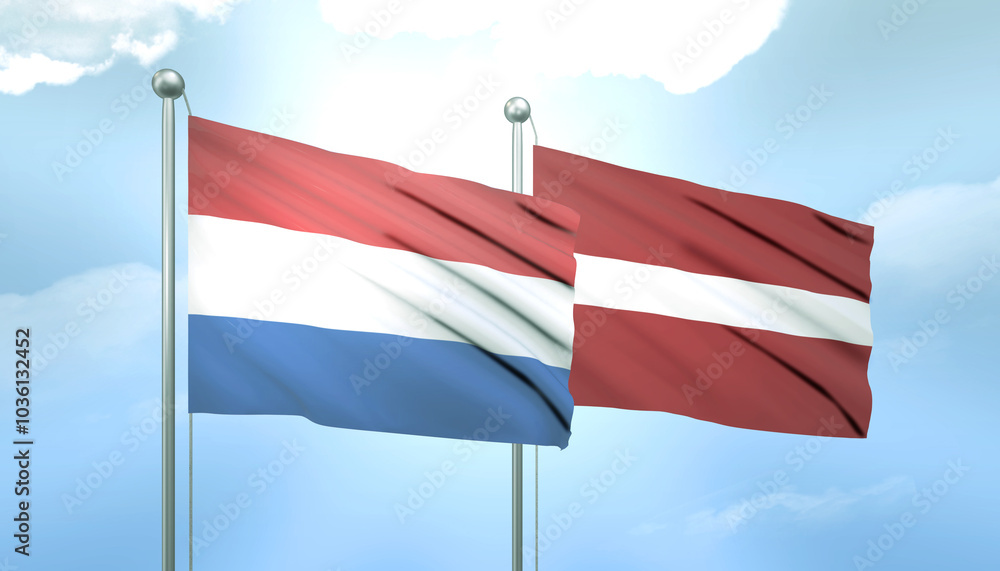 Netherlands and Latvia Flag Together A Concept of Relations Netherlands and Latvia Flag Together A Concept of Relations