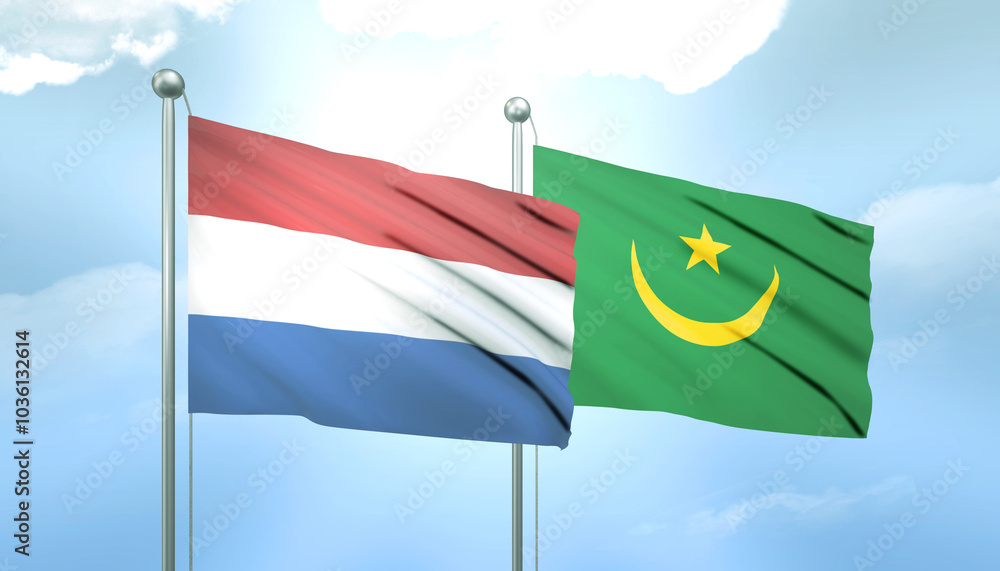 Netherlands and Mauritania Flag Together A Concept of Relations Netherlands and Mauritania Flag Together A Concept of Relations