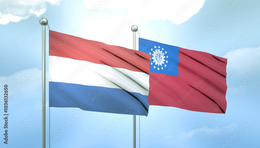 Netherlands and Myanmar Flag Together A Concept of Relations Netherlands and Myanmar Flag Together A Concept of Relations