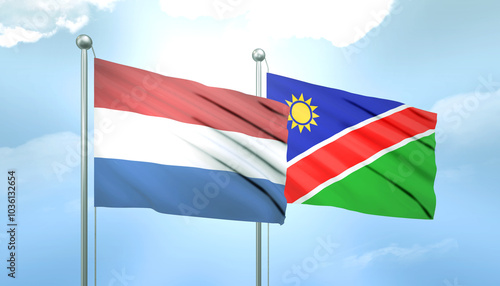 Netherlands and Namibia Flag Together A Concept of Relations