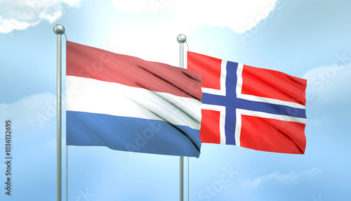 Netherlands and Norway Flag Together A Concept of Relations