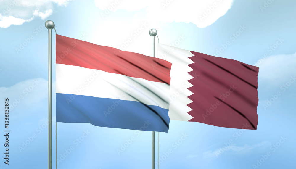 Netherlands and Qatar Flag Together A Concept of Relations Netherlands and Qatar Flag Together A Concept of Relations
