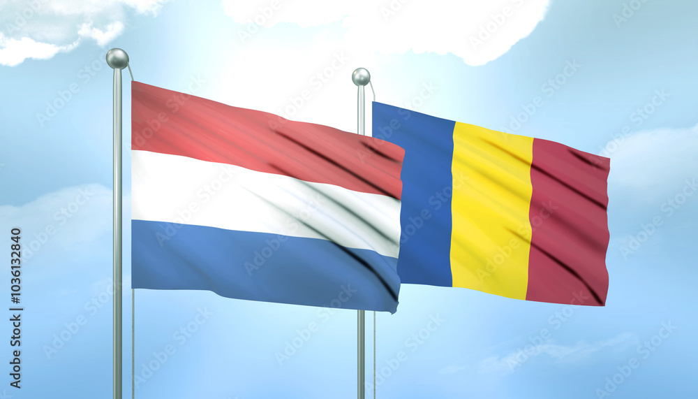 Netherlands and Romania Flag Together A Concept of Relations Netherlands and Romania Flag Together A Concept of Relations