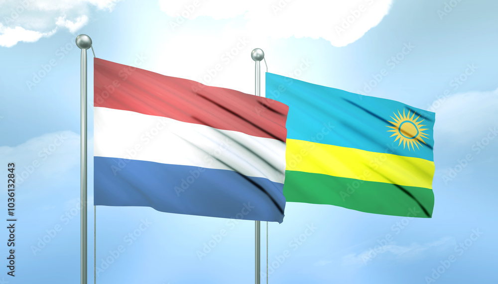 Netherlands and Rwanda Flag Together A Concept of Relations Netherlands and Rwanda Flag Together A Concept of Relations
