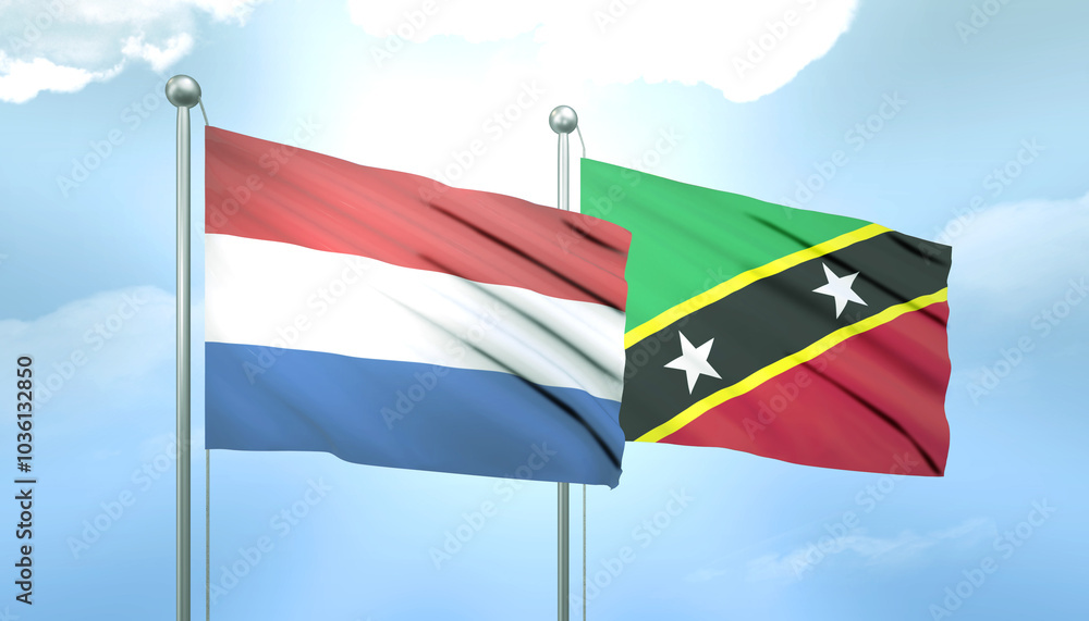 Netherlands and Saint Kitts and Nevis Flag Together A Concept of Relations Netherlands and Saint Kitts and Nevis Flag Together A Concept of Relations