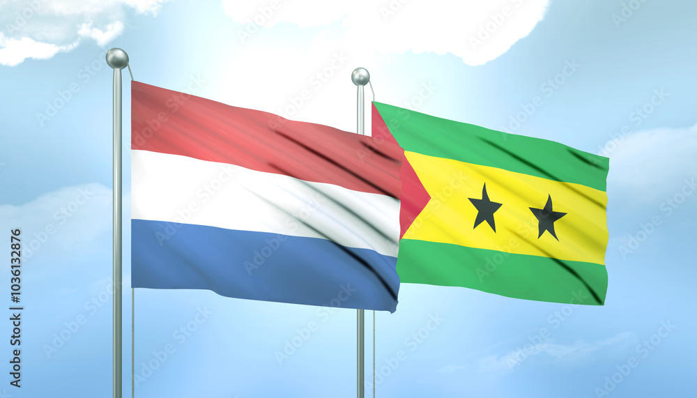 Netherlands and Sao Tome Flag Together A Concept of Relations Netherlands and Sao Tome Flag Together A Concept of Relations