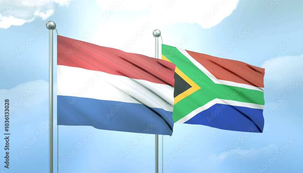 Netherlands and South Africa Flag Together A Concept of Relations Netherlands and South Africa Flag Together A Concept of Relations