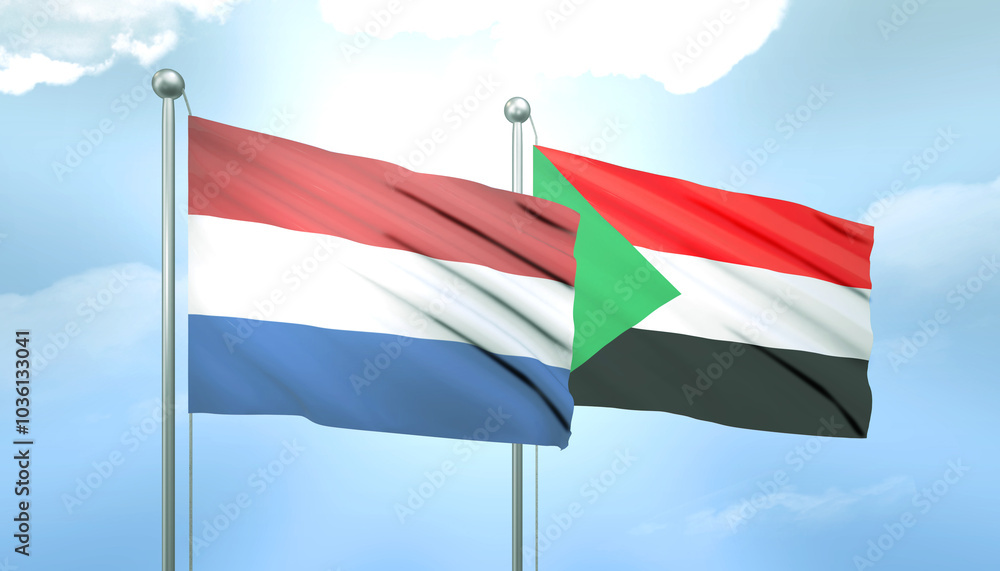 Netherlands and Sudan Flag Together A Concept of Relations Netherlands and Sudan Flag Together A Concept of Relations