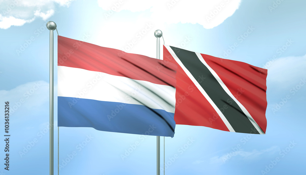 Netherlands and Trinidad Tobago Flag Together A Concept of Relations Netherlands and Trinidad Tobago Flag Together A Concept of Relations