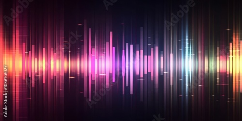  design representing sound waves on a colorful background.