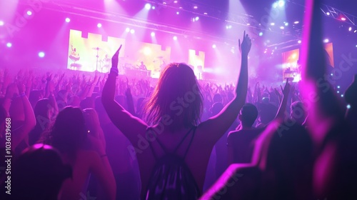 Wallpaper Mural A vibrant concert scene with a crowd enjoying live music under colorful lights. Torontodigital.ca
