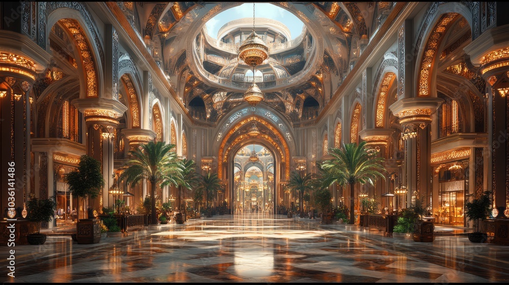 Fototapeta premium Grand Hall of a Lavish Palace