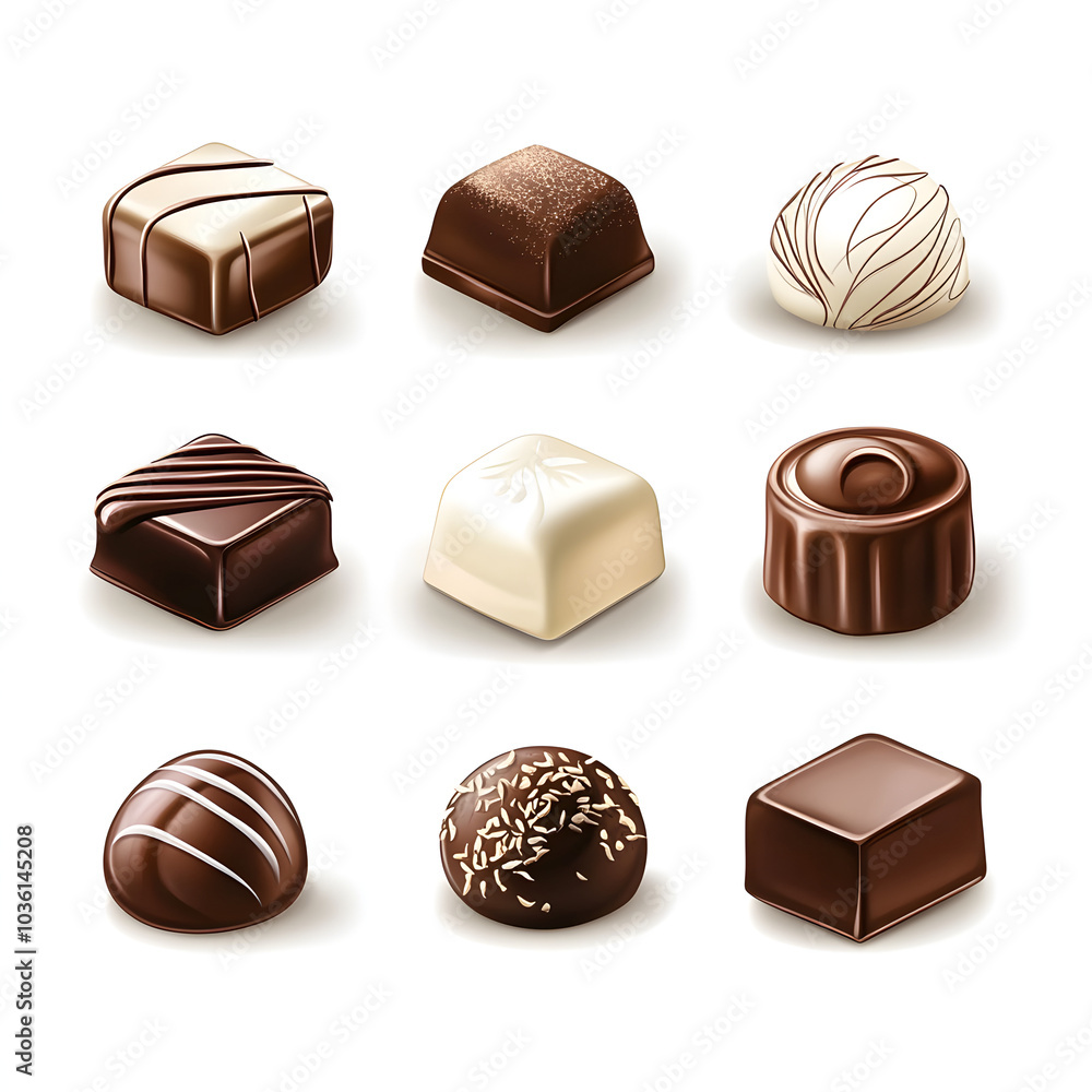 Obraz premium chocolate candies on white background