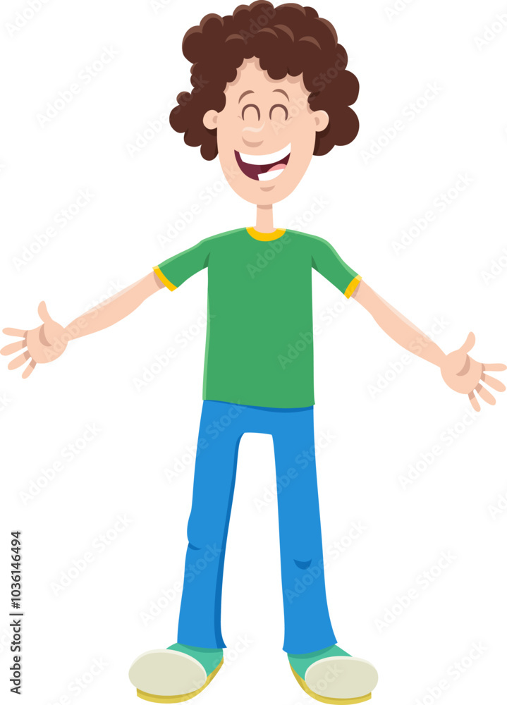 happy teenager boy cartoon character happy teenager boy cartoon character