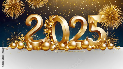 Happy New Year 2025 Celebration Design Festive