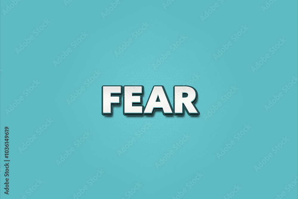 Fear. A Illustration with white text isolated on light green background. Fear. A Illustration with white text isolated on light green background.