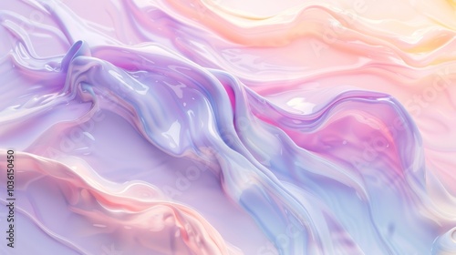 Wallpaper Mural A pastel background with gentle waves of color blending lavender, mint, and peach Torontodigital.ca