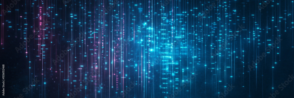 Abstract blue and pink glowing lines with a dark background. Abstract blue and pink glowing lines with a dark background.