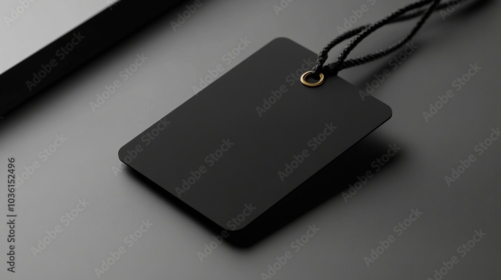 Fototapeta premium Stylish Black Tag Label Mockup for Modern Branding Needs