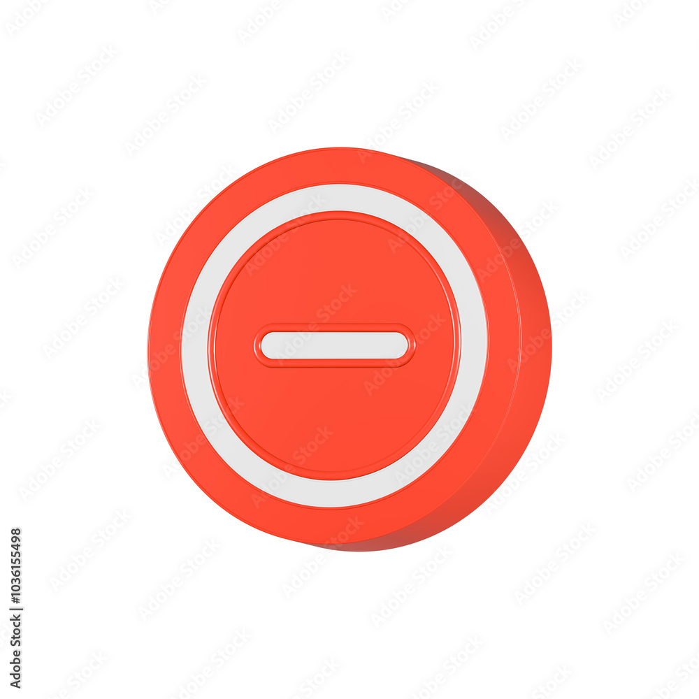 minus deleted icon 3d red color minus deleted icon 3d red color