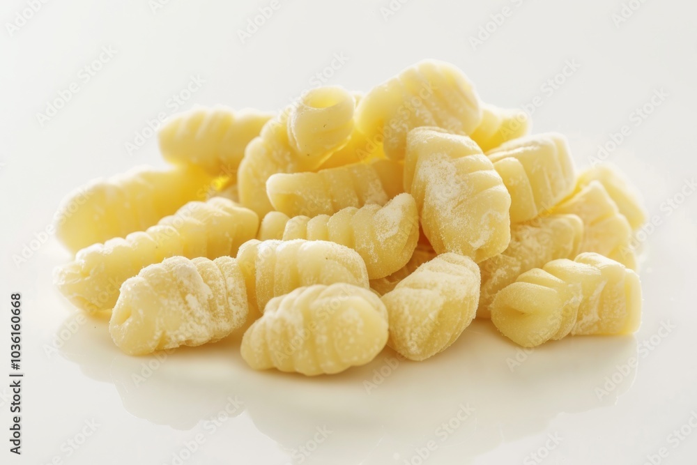 A pile of uncooked pasta pieces rests on a white surface. Concept: fresh and simple food ingredients. For recipes or cooking guides. A pile of uncooked pasta pieces rests on a white surface. Concept: fresh and simple food ingredients. For recipes or cooking guides.