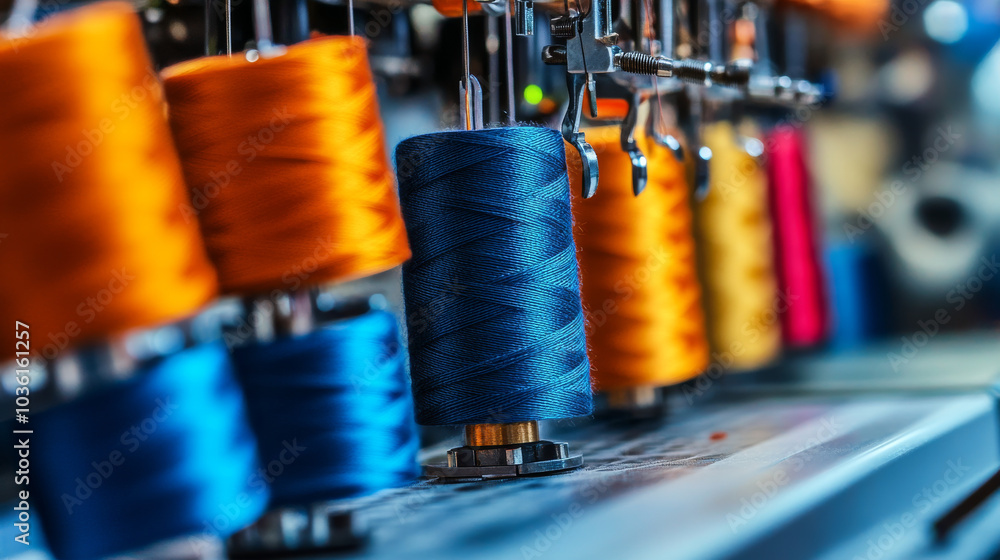 Industrial sewing machines use strong threads made in factories. These threads are specially designed for embroidery machines used in factories.