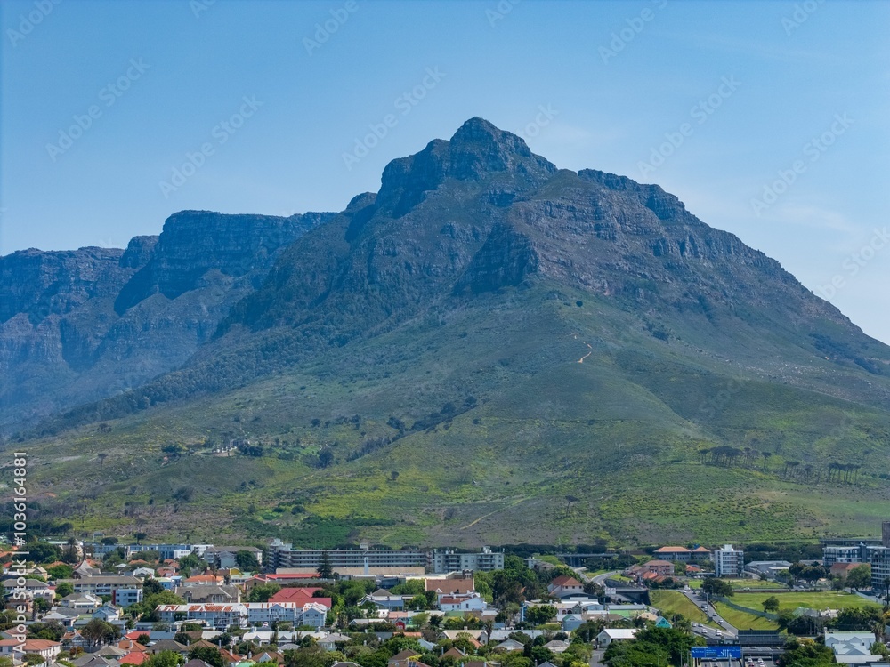Fototapeta premium Devil's Peak and Cape Town skyline