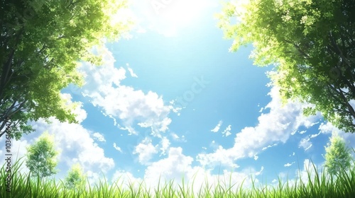 Sunny Sky Through Trees