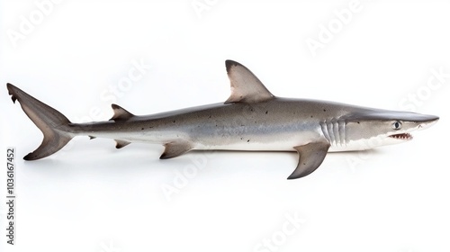 mackerel shark scientifically known as Lamna nasus showcases its sleek form with sharp features ideal for fast swimming in its ocean habitat. photo