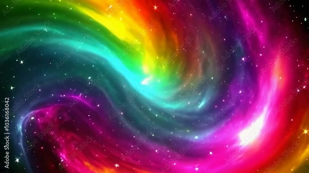 A colorful galaxy with a rainbow swirl in the middle A colorful galaxy with a rainbow swirl in the middle