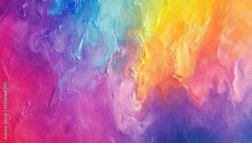 Colorful abstract painting with vibrant swirls in a gradient of hues Colorful abstract painting with vibrant swirls in a gradient of hues
