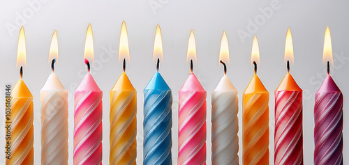 candles on white background