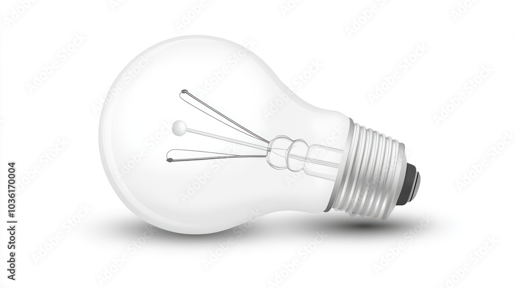 A single clear light bulb isolated on a white background. A single clear light bulb isolated on a white background.