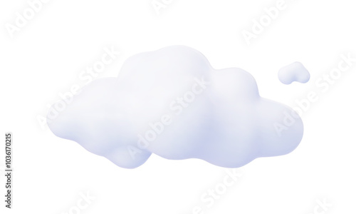 3d white cloud in toon style
