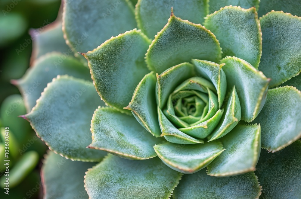 Detailed view of a succulent plant with droplets on its leaves in natural light Detailed view of a succulent plant with droplets on its leaves in natural light