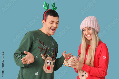 Young couple in Christmas s...