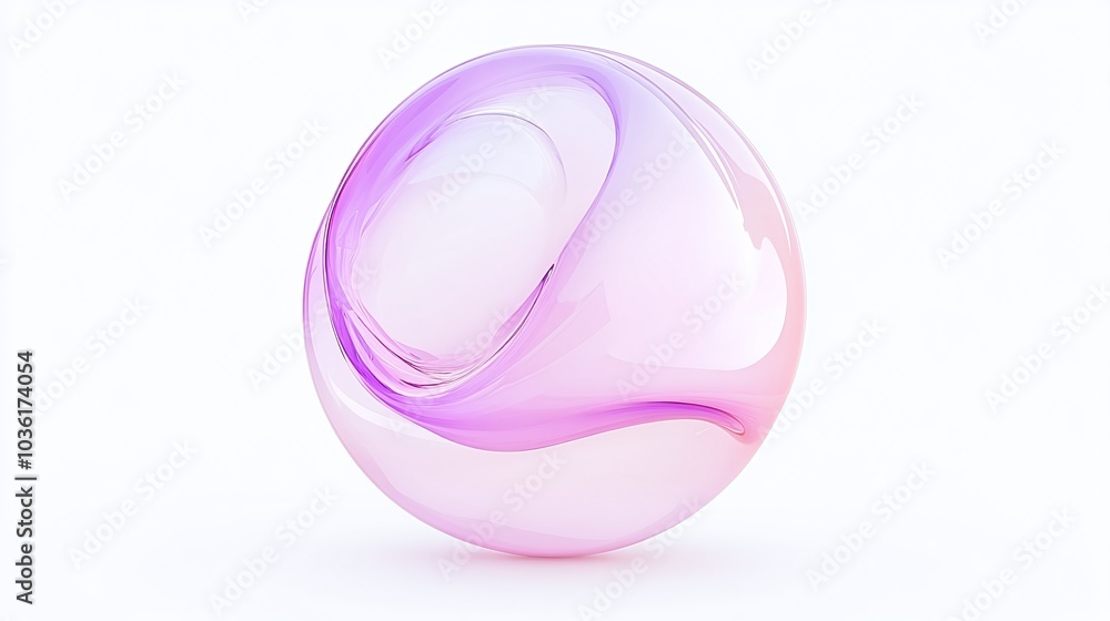 Abstract 3D sphere with soft pink and purple gradients, smooth translucent design, modern and futuristic digital art, minimalist style, white background, fluid shape
Abstract 3D sphere with soft pink and purple gradients, smooth translucent design, modern and futuristic digital art, minimalist style, white background, fluid shape
