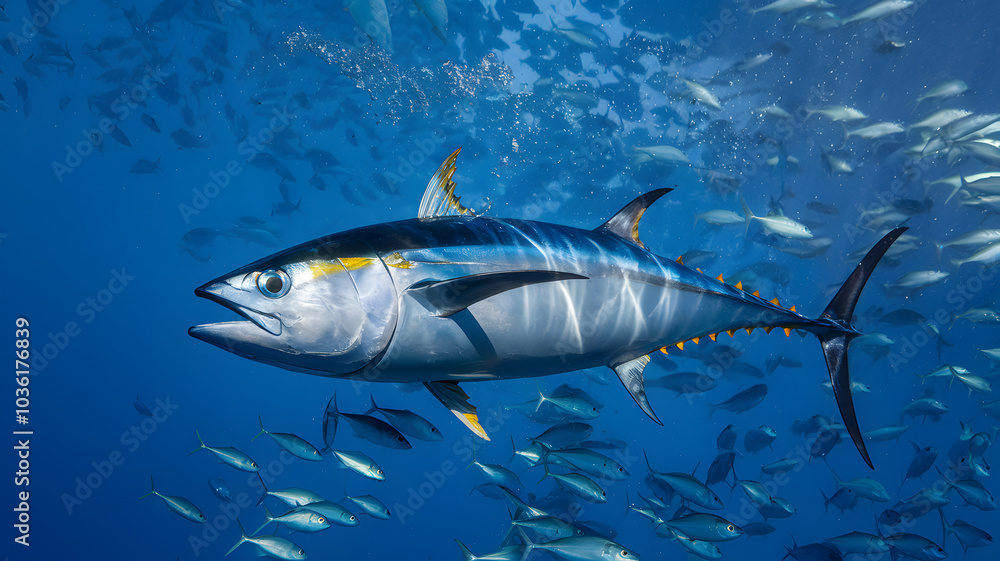 Fish swimming in ocean surroundings. Fish swimming in ocean surroundings.