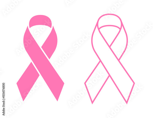 Breast cancer awareness ribbon set