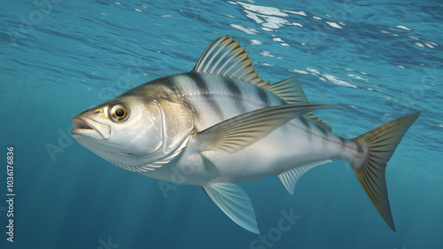 Fish swimming in clear ocean water