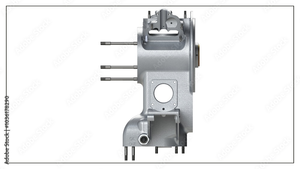3D Rendered Rear Crankcase for Wright P-1 Cyclone Engine - High Precision Aerospace Component 3D Rendered Rear Crankcase for Wright P-1 Cyclone Engine - High Precision Aerospace Component