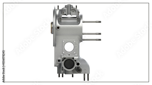 Obraz na płótnie 3D Rendered Rear Crankcase for Wright P-1 Cyclone Engine - High Precision Aerospace Component