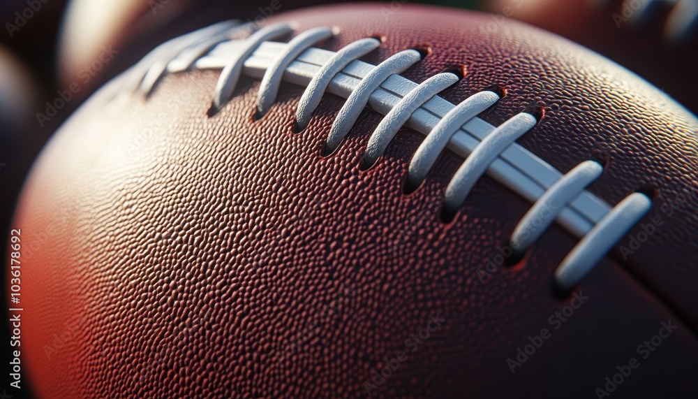 Close-up view of footballs on the field during a sunny afternoon practice session Close-up view of footballs on the field during a sunny afternoon practice session