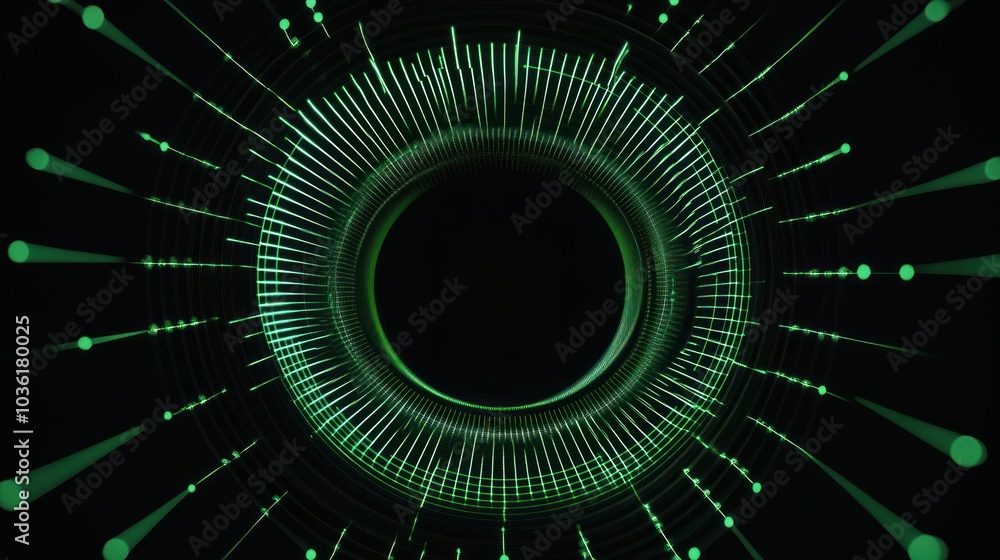 Abstract Green Light Tunnel Abstract Green Light Tunnel