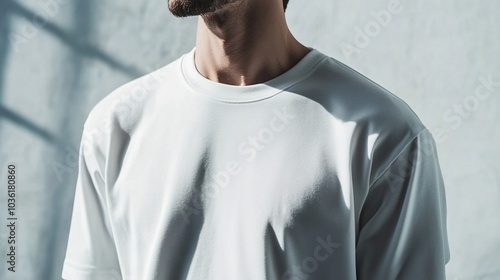 Timeless Classic: Men's White T-Shirt Mockup for Effortless Style