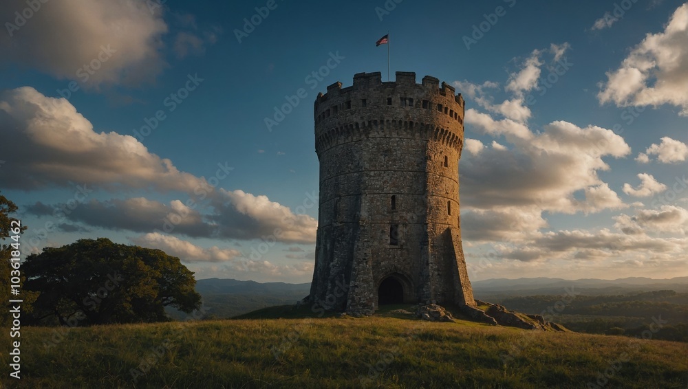 An impressive archer tower adorned with intricate designs draws admiration An impressive archer tower adorned with intricate designs draws admiration