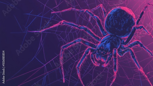 halloween background with spider web