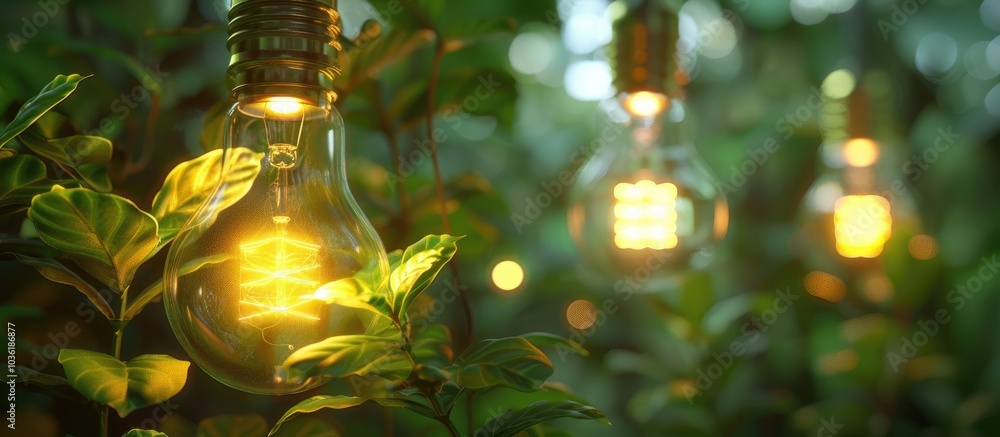 Light Bulbs That Grow In The Concept Of Energy In Nature Light Bulbs That Grow In The Concept Of Energy In Nature