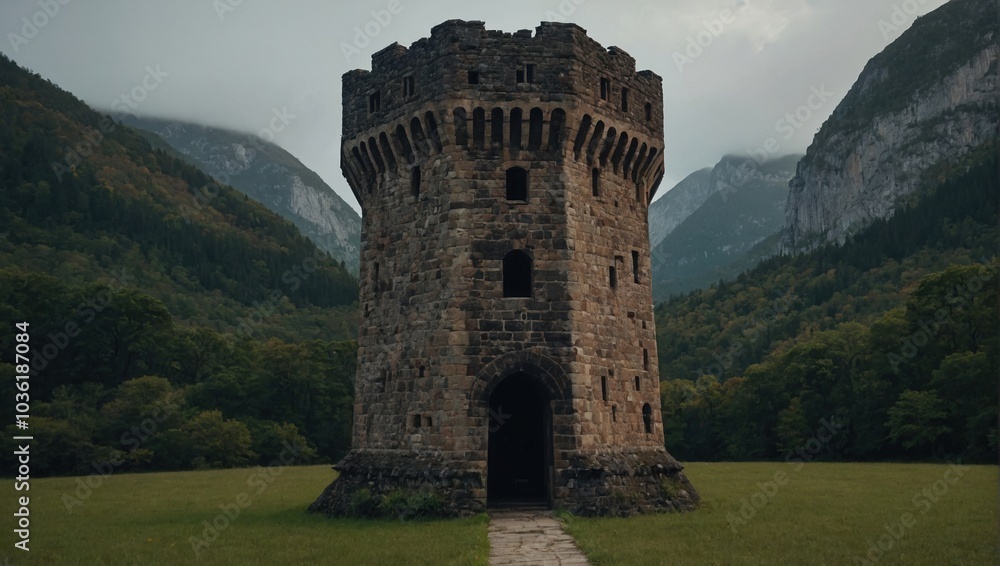 An impressive archer tower rising above the treetops commands attention from afar An impressive archer tower rising above the treetops commands attention from afar
