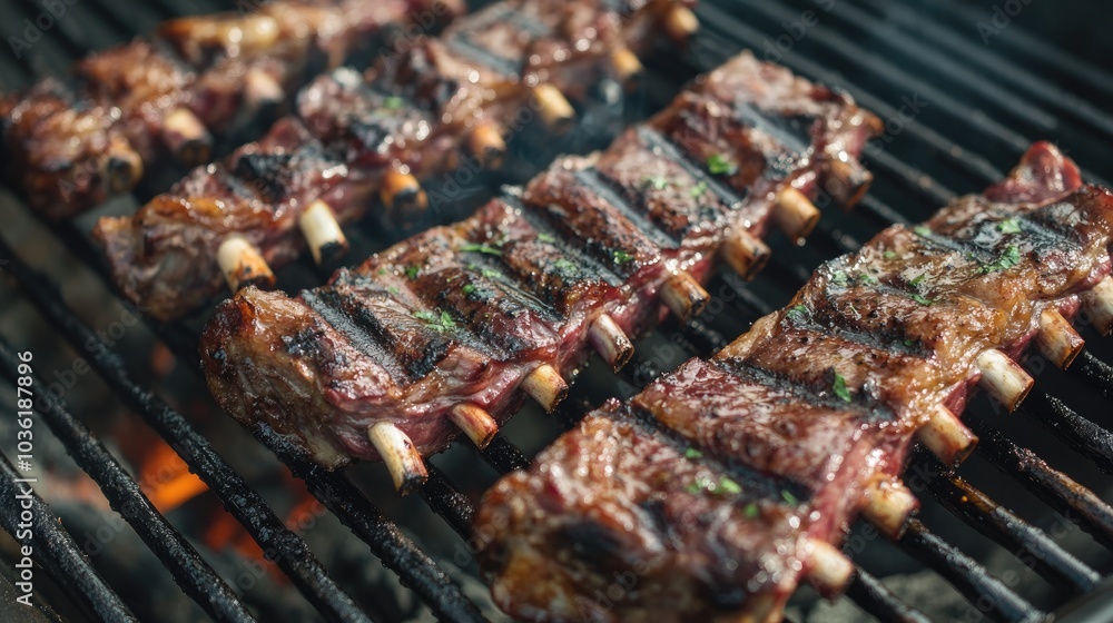 Cooking lamb ribs featuring both raw and grilled preparations Cooking lamb ribs featuring both raw and grilled preparations